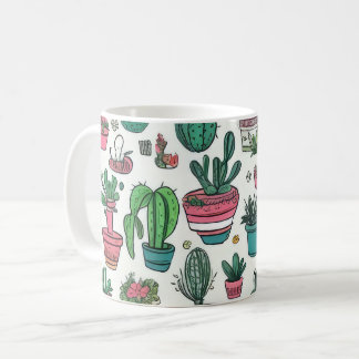 Cactus Succulent Mönster Kaffemugg