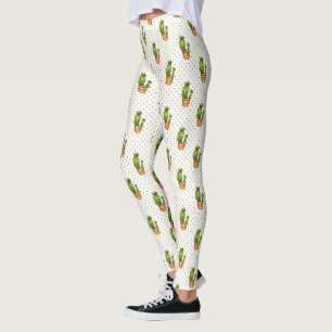 Cactus & Succulent Polk Dot Mönster 3 Leggings