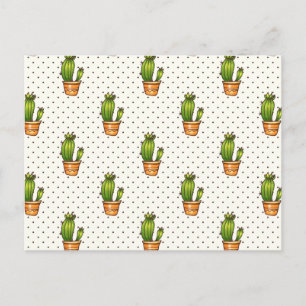 Cactus & Succulent Polk Dot Mönster Vykort