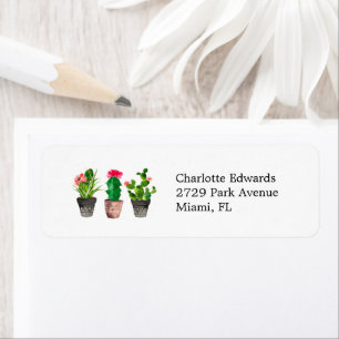 Cactus Succulent Returetiketters Returadress Etikett