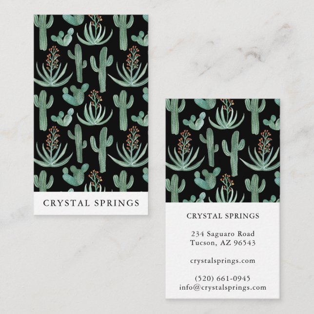 Cactus Succulents Botanical Plants Modern Chic Visitkort (Fram/baksida)