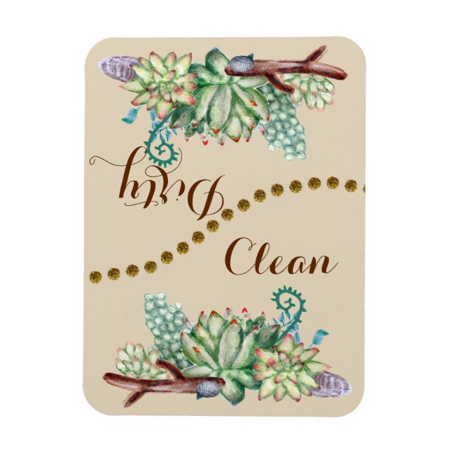 Cactus Succulents Clean Flip Dishwasher Magnet (Vertikal)