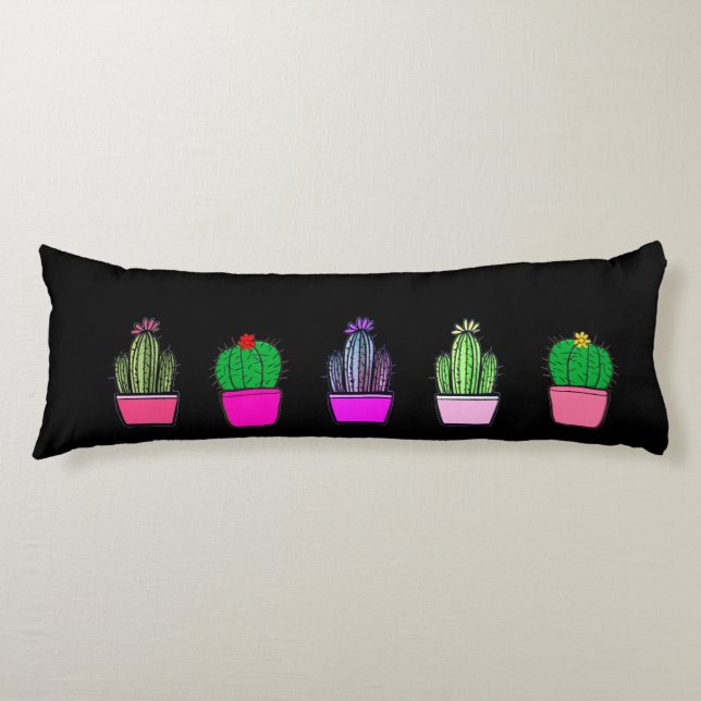 Cactus Succulents Fullt Pillow Kroppskudde (Framsidan)