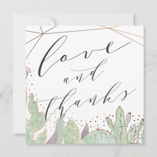 Cactus & Succulents Geo Kärlek och tack Square Kort