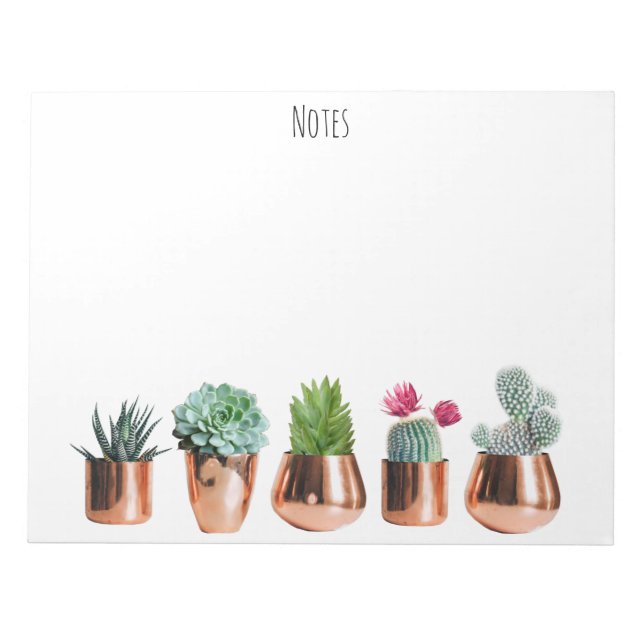 Cactus & Succulents i Ro Guld Pots Anteckningsblock (Framsida)