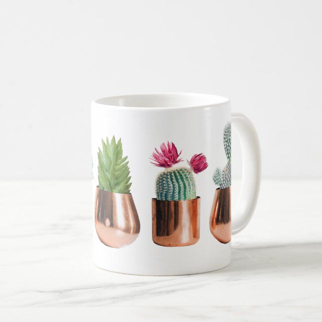 Cactus & Succulents i Ro Guld Pots Kaffemugg (Framsida höger)