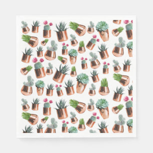 Cactus & Succulents i Ro Guld Pots Pappersservett