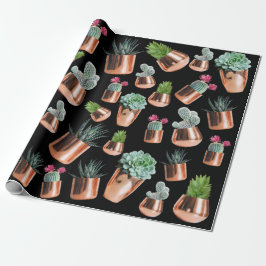 Cactus & Succulents i Ro Guld Pots Presentpapper