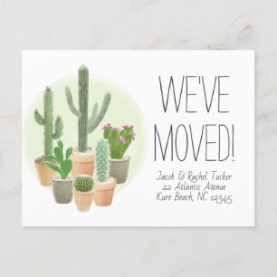 Cactus Succulents New Home Flytta Notification Vykort