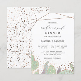 Cactus & Succulents Terrarium Rehearsal Dinner Inbjudningar