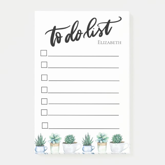 Cactus,Succulents to Do List Post-it Block (Framsida)