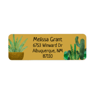 Cactus, Succulents, To from, Crafty, Return-etiket Returadress Etikett