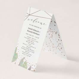 Cactus Succulents Trendig Bröllop Ceremony Program Kort