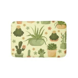 Cactus, succulents: vintage hemmaväxter mönster. badrumsmatta