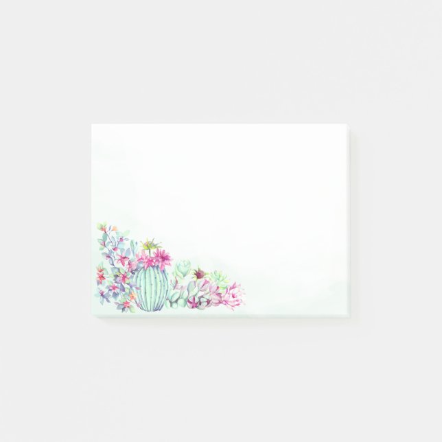 Cactus & Succulents Watercolor Post-it Block (Framsida)
