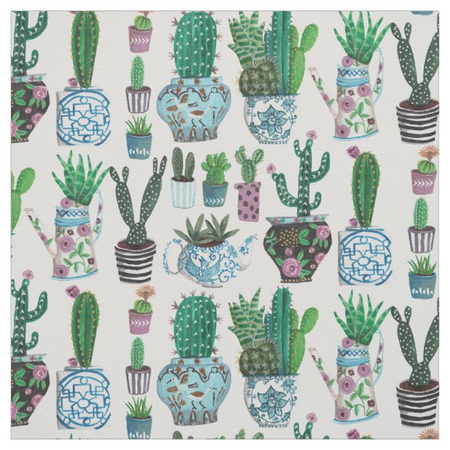 Cactus Succulents Yta Mönster | Struktur Tyg (Provkarta)