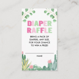 Cactus succules rosa grönt diaper raffle tilläggskort