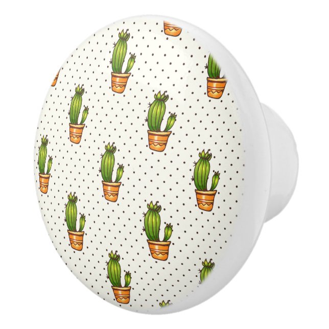 Cactus & Succult Polk Dot Mönster Knopp (Höger)