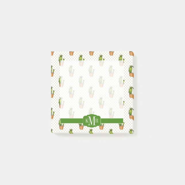 Cactus & Succult Polk Dot Mönster Post-it Block (Framsida)