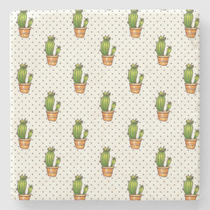 Cactus & Succult Polk Dot Mönster Stenunderlägg