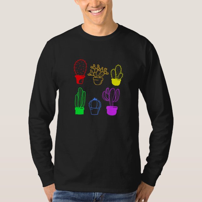 Cactus Succult Pride Rainbow Plant Subtle Lgbt G T Shirt (Framsida)