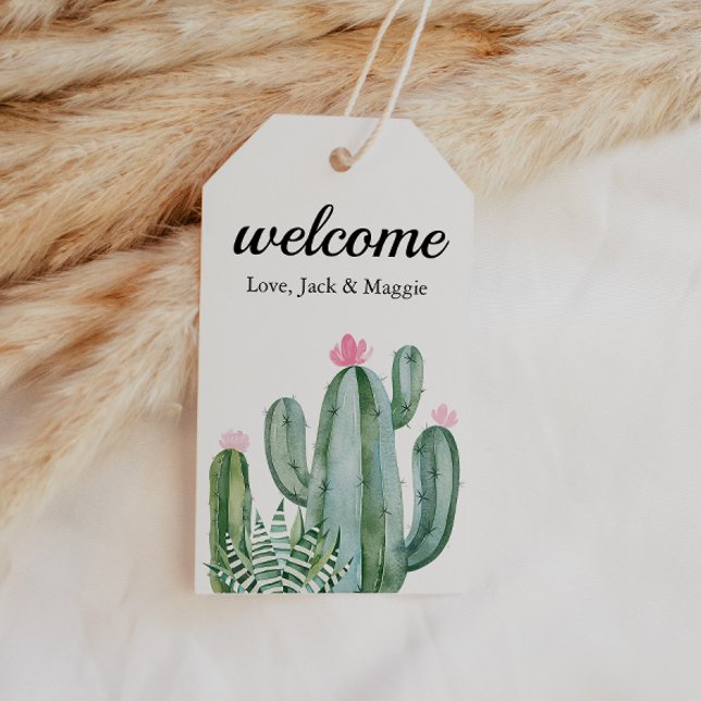 Cactus Sukkulent Blomma Bröllop Välkomstpåse Favor Presentetikett (Skapare uppladdad)