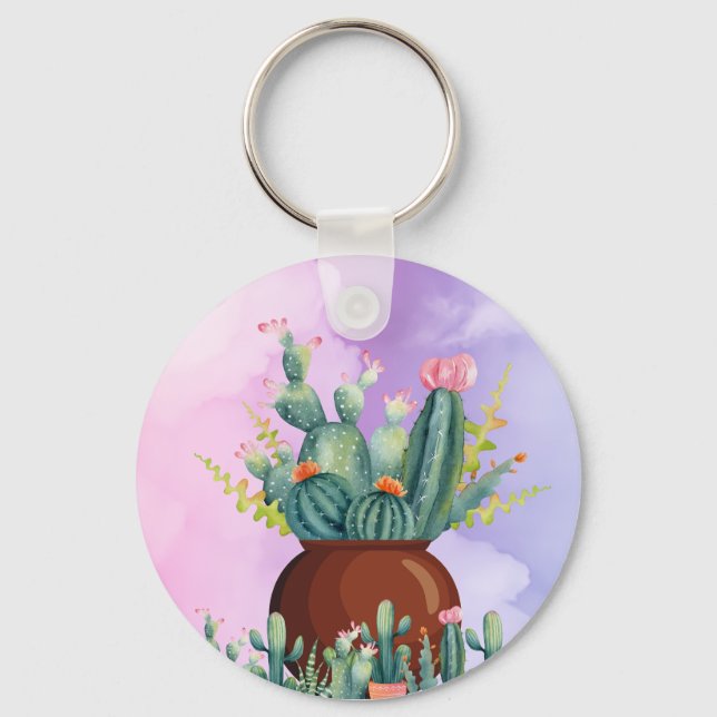 Cactus Sunrise Keychain Nyckelring (Framsida)