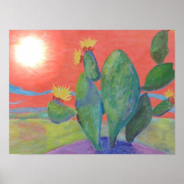 Cactus Sunset Poster (Framsidan)