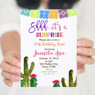Cactus Surprise Födelsedagsfest inbjudan