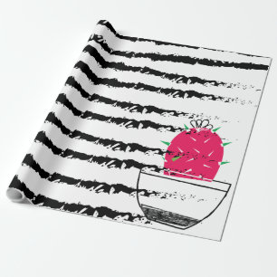 Cactus svartvita mönster presentpapper
