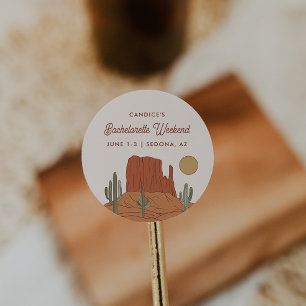 Cactus Systerbröllop Öken Systerbröllop Favor Runt Klistermärke