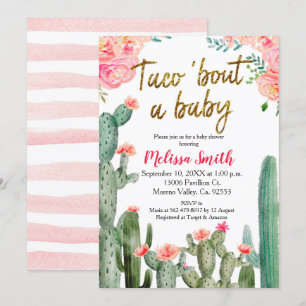 Cactus Taco Bout Baby Shower Inbjudningar