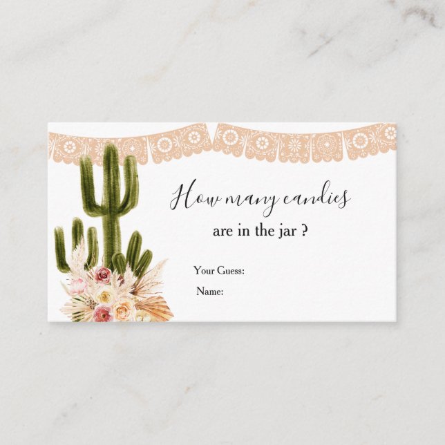 Cactus Taco om Kärlek Gissa hur många kanarier Tilläggskort (Framsida)