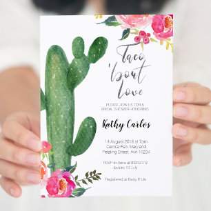 Cactus Taco om Kärlek inbjudningskort för möhippan