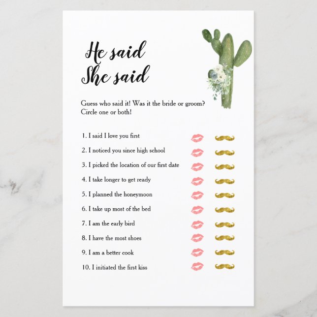 Cactus Taco om Kärlek sa att hon sa "Game (Framsida)