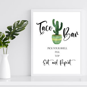 Cactus Taco Pub-tecken Poster