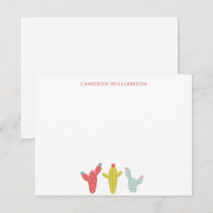 Cactus Teckning i Red Personlig Stationery Anteckningskort