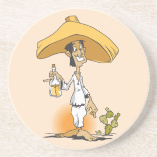 Cactus, Tequila, Sombrero Man Underlägg Sandsten