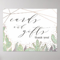 Cactus Terrarium Cards & Gifts Bröllop Bord-tecken