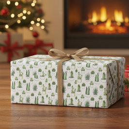 Cactus-Thated Gift Wrapping Papper Presentpapper