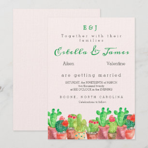 Cactus Themed Wedding bjudande Inbjudningar