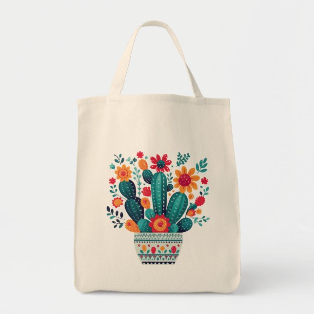 Cactus Tote Bag Tygkasse (Framsidan)
