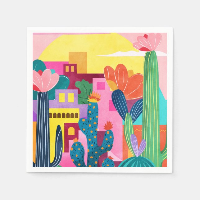 Cactus Town Pappersservett (Framsidan)