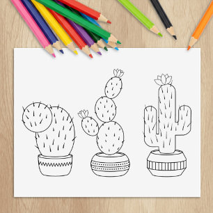 Cactus Trio för Kids and Crafts Måla-Stor Stämpel