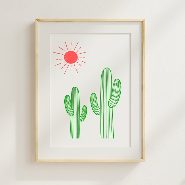 Cactus under Sol Nursery Room Decor Poster (Skapare uppladdad)