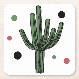 Cactus Underlägg Papper Kvadrat