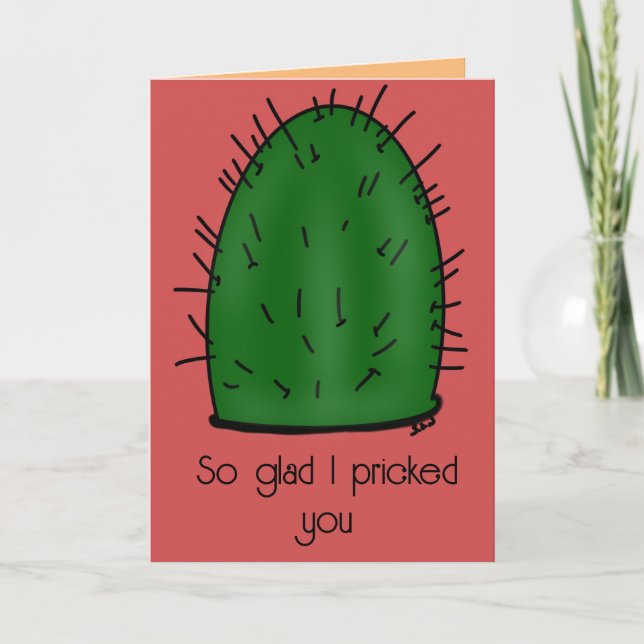 Cactus valentins dag tack kort (Framsida)