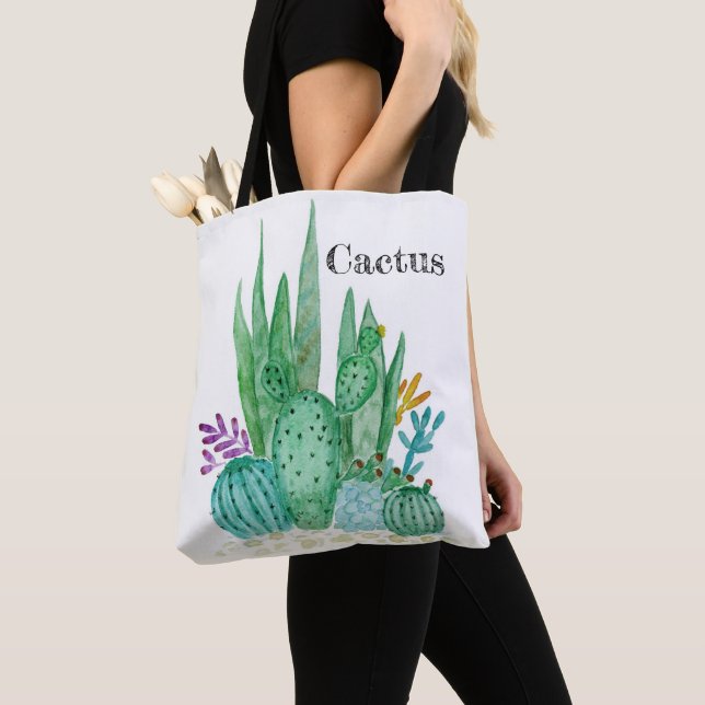 Cactus vattencolor cacti blomma blommigt ökillu tygkasse (Närbild)