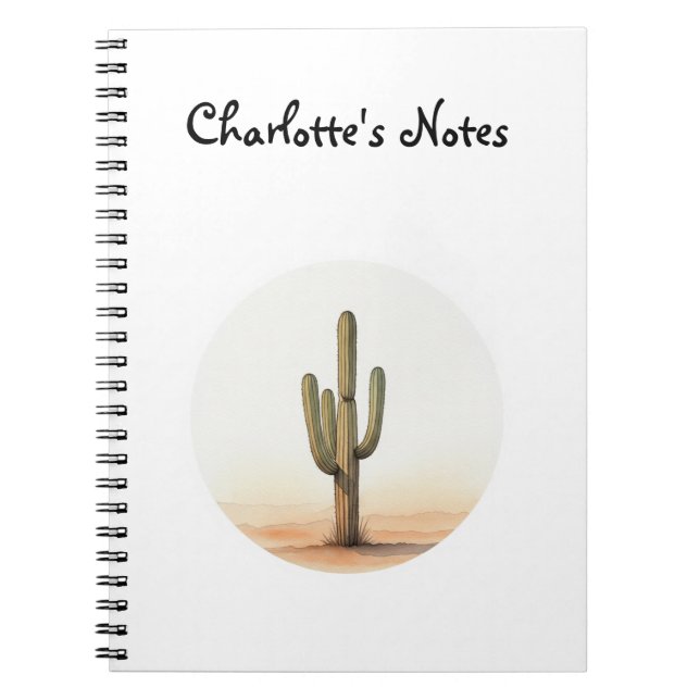 Cactus vattencolor notebook anteckningsbok (Framsidan)