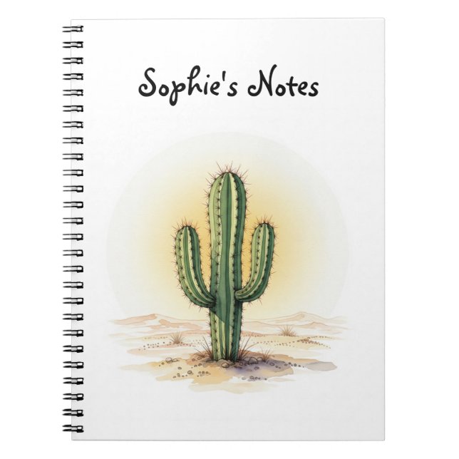 Cactus vattencolor notebook anteckningsbok (Framsidan)
